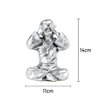 Trio de Buda 15cm Médio Gesso Prata - 6