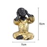 Trio de Buda 15cm Médio Gesso Preto/ouro - 6