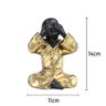 Trio de Buda 15cm Médio Gesso Preto/ouro - 8