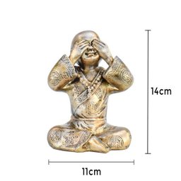 Trio de Buda 15cm Médio Gesso Ferro - 6