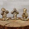 Trio de Buda 15cm Médio Gesso Ferro - 5
