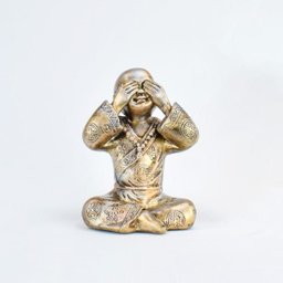 Trio de Buda 15cm Médio Gesso Ferro - 2