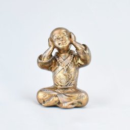 Trio de Buda 15cm Médio Gesso Ferro - 3