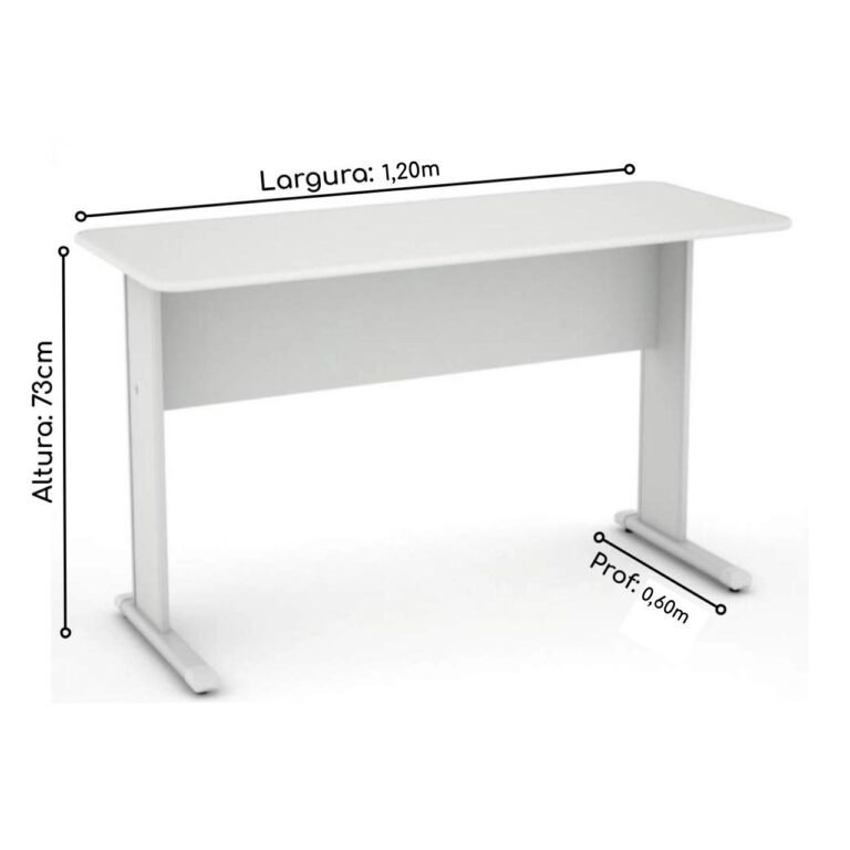 Mesa Escritório 1,20×0,60m – c/ Gavetas – INCOFLEX – CINZA/CINZA – 43084 - 2