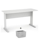 Ver imagem 4 de Mesa Escritório 1,20×0,60m – c/ Gavetas – INCOFLEX – CINZA/CINZA – 43084