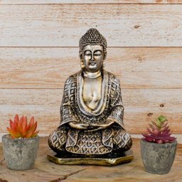 Buda Meditação 20cm Médio Homem Gesso Ferro - 3