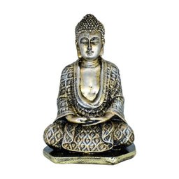 Buda Meditação 20cm Médio Homem Gesso Ferro - 1