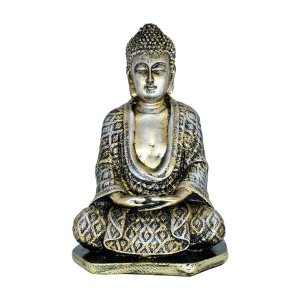 Buda Meditação 20cm Médio Homem Gesso Ferro