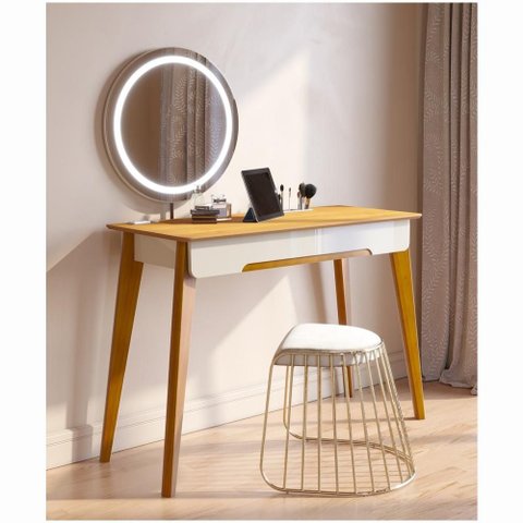 Penteadeira Jazz Espelho LED 87133 Off White/Nature Imcal