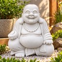 Ver imagem 2 de Estátua Buda da Fortuna em Pó de Mármore Altura: 30cm