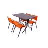 Jogo de Mesa Moema 120 x 70 + 4 cadeiras ISO Laranja - 1