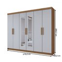 Ver imagem 5 de Guarda-roupa Casal Aurora 6 Portas 2 Gavetas com Espelho Marrocos/off White - Panorama Móveis