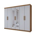 Ver imagem 4 de Guarda-roupa Casal Aurora 6 Portas 2 Gavetas com Espelho Marrocos/off White - Panorama Móveis