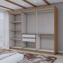Ver imagem 6 de Guarda-roupa Casal Aurora 6 Portas 2 Gavetas com Espelho Marrocos/off White - Panorama Móveis