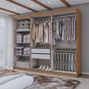 Ver imagem 3 de Guarda-roupa Casal Aurora 6 Portas 2 Gavetas com Espelho Marrocos/off White - Panorama Móveis