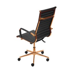 Cadeira de Escritório Giratória Eames Preta - Alta | Rose Gold - 2
