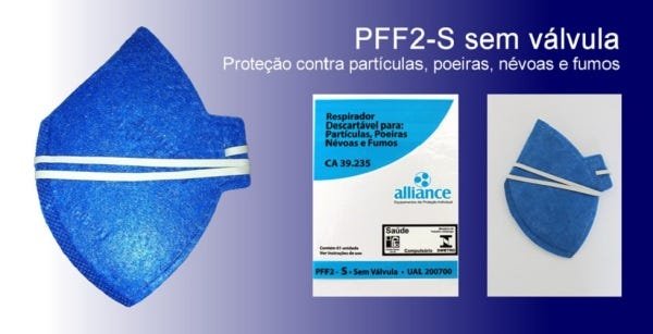 MÁSCARA PFF2-S N95 SEM VÁLVULA, ALLIANCE - 10 unidades