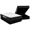 Ver imagem 1 de Cama Box Baú Casal: Colchão Espuma D33 Castor Black e White Air Euro Pillow + Base CRC Courano Black
