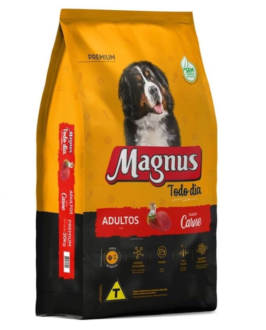 Ração Magnus Todo Dia Sabor Carne para Cães Adultos 15kg