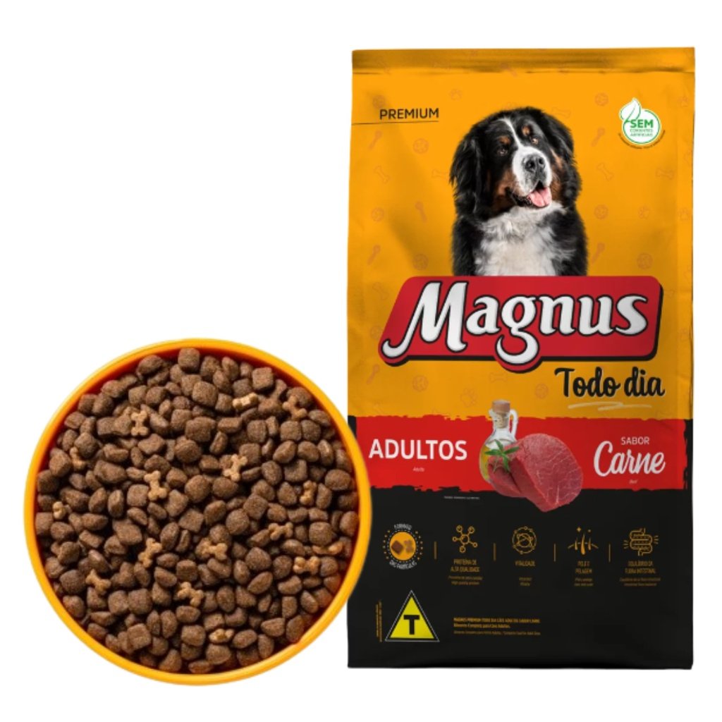 Ração Magnus Todo Dia Sabor Carne para Cães Adultos 15kg - 2