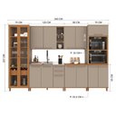 Ver imagem 4 de Armário de Cozinha Modulada Completa Fidelitá Berlim 6 Peças 340cm 14 Portas 3 Gavetas sem Tampo