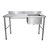 Mesa Pia Aço Inox Industrial Com Uma Cuba 50x40x25cm Direita - 140x70x90cm - Brascool - 1
