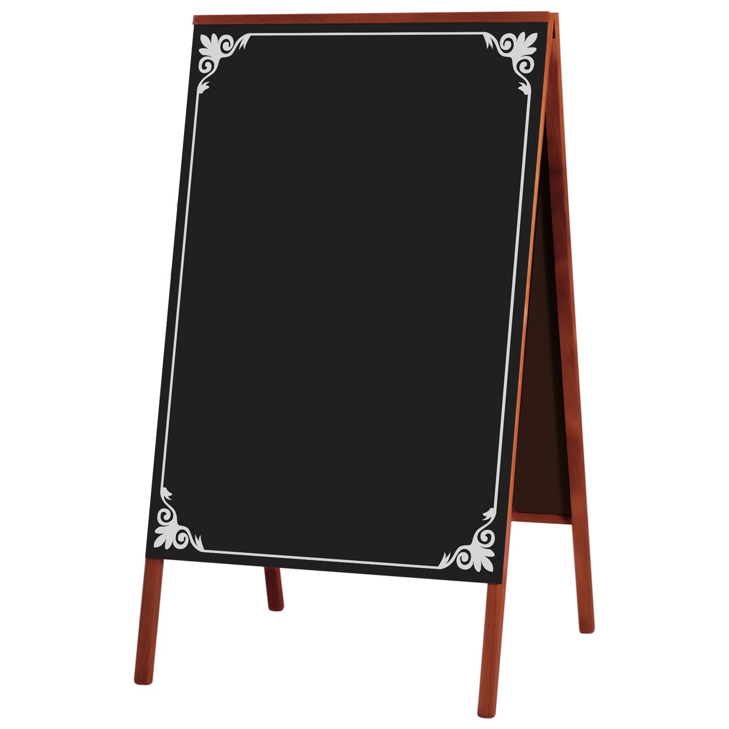 Kit Placa Lousa Quadro Cavalete Calçada 70x50 Cm para Comércio Madeira Mogno Preto Decor 2 - 3