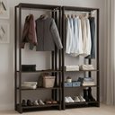 Ver imagem 2 de Kit 2 Closet Modulado 3 Prateleiras 200x80 Cm Ey101 Novam - Grafite