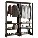 Ver imagem 1 de Kit 2 Closet Modulado 3 Prateleiras 200x80 Cm Ey101 Novam - Grafite