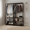 Ver imagem 4 de Kit 2 Closet Modulado 3 Prateleiras 200x80 Cm Ey101 Novam - Grafite