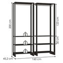 Ver imagem 3 de Kit 2 Closet Modulado 3 Prateleiras 200x80 Cm Ey101 Novam - Grafite