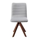 Ver imagem 4 de Kit 4 Cadeiras Chanel Giratórias em Madeira Castanho com Linho Alumínio – Exclusiva Linho Alumínio