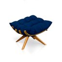 Ver imagem 5 de Poltrona com Puff Giratório Costela Suede Azul Marinho Base Madeira Ma25 D'Rossi
