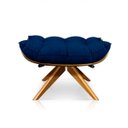 Ver imagem 6 de Poltrona com Puff Giratório Costela Suede Azul Marinho Base Madeira Ma25 D'Rossi