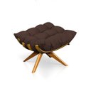 Ver imagem 5 de Poltrona com Puff Giratório Costela Suede Marrom Base Madeira Ma25 D'Rossi