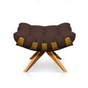 Ver imagem 6 de Poltrona com Puff Giratório Costela Suede Marrom Base Madeira Ma25 D'Rossi