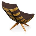 Ver imagem 4 de Poltrona com Puff Giratório Costela Suede Marrom Base Madeira Ma25 D'Rossi
