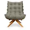 Ver imagem 3 de Poltrona com Puff Giratório Costela Suede Marrom Rato Base Madeira Ma25 D'Rossi