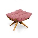 Ver imagem 5 de Poltrona com Puff Giratório Costela Suede Rose Base Madeira Ma25 D'Rossi