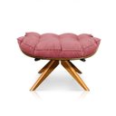 Ver imagem 6 de Poltrona com Puff Giratório Costela Suede Rose Base Madeira Ma25 D'Rossi
