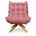 Ver imagem 3 de Poltrona com Puff Giratório Costela Suede Rose Base Madeira Ma25 D'Rossi
