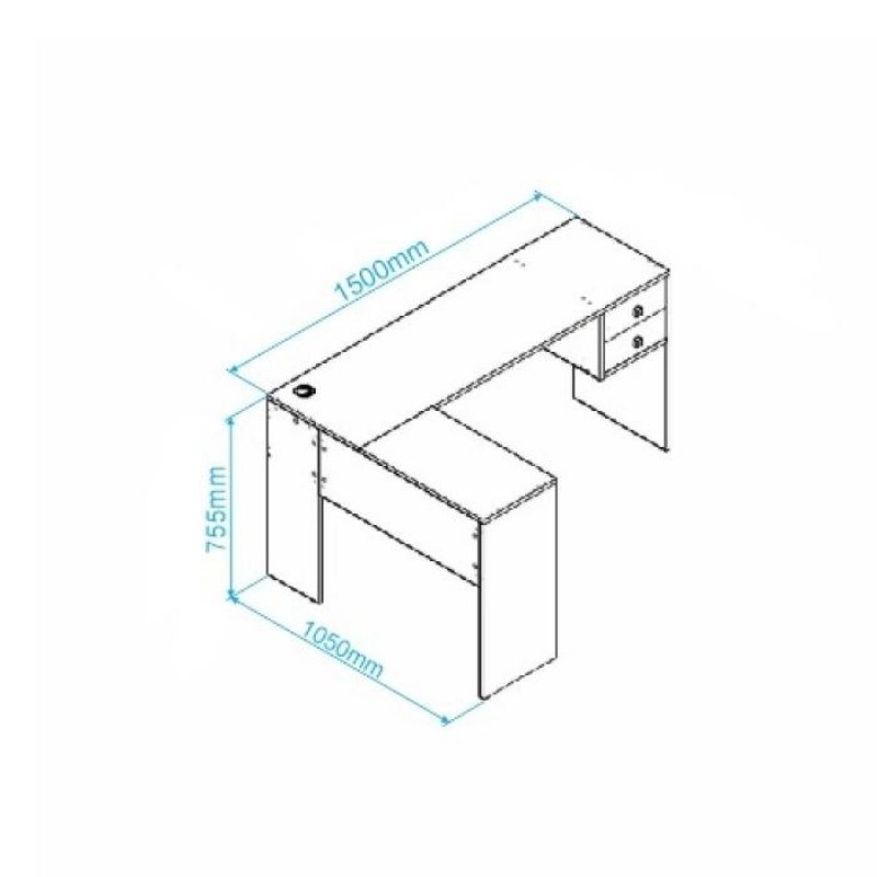 Escrivaninha Mesa Computador Em L 150 cm Home Office Branca - 4