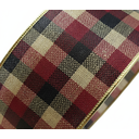 Ver imagem 2 de Fita Decorativa Natalina Xadrez 6,3cm X 9,14m para Laços