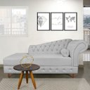 Ver imagem 2 de Divã Chesterfield 1,65M Capitonado com Strass Suede Cinza - D'Rossi