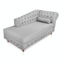 Ver imagem 1 de Divã Chesterfield 1,65M Capitonado com Strass Suede Cinza - D'Rossi