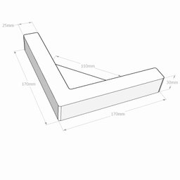 Kit 4 Pés de Sofá Cantoneira Tabaco 3cm - Gamplast - 4