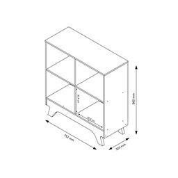Nicho Organizador Estante Retrô Branco com 4 Compartimentos 2869 para Livros ou Brinquedos - 3