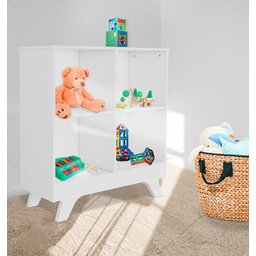 Nicho Organizador Estante Retrô Branco com 4 Compartimentos 2869 para Livros ou Brinquedos - 5