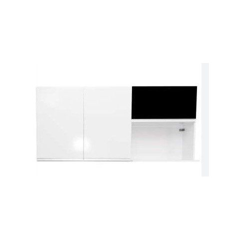 Armário Aéreo Multiuso 1,20m Donatello Branco e Preto 100% Mdf 15mm Rino Móveis