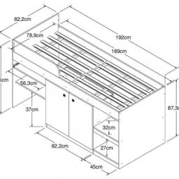 Cama Multifuncional Juvenille Quarto Art in Móveis - 3